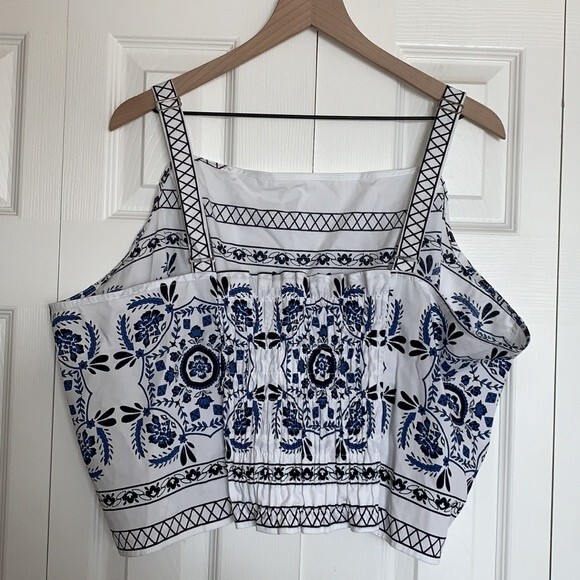 NWT Lane Bryant Square Neck Floral Bodice Crop Top Plus Sz 26/28 - Picture 4 of 11